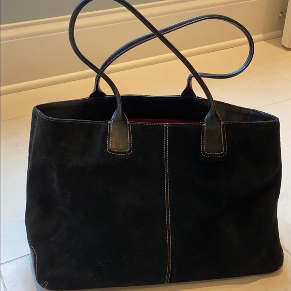ColeHaan Black Suede Tote